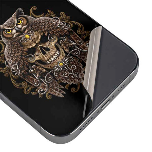Skull and Owl by Sarah Richter iPhone 14 Pro Skin